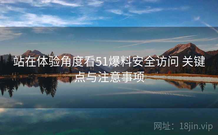 站在体验角度看51爆料安全访问 关键点与注意事项