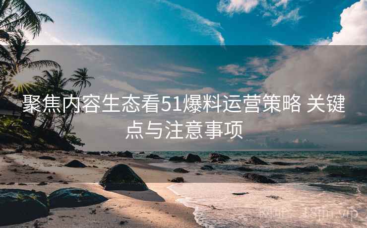 聚焦内容生态看51爆料运营策略 关键点与注意事项 聚焦内容生态看51爆料运营策略 关键点与注意事项