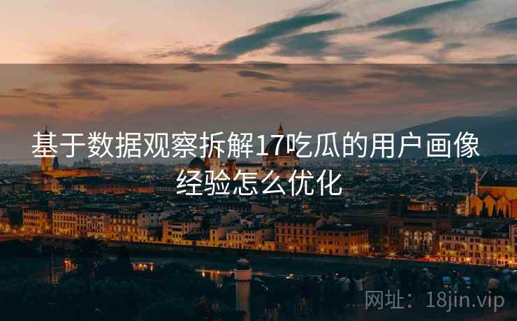 基于数据观察拆解17吃瓜的用户画像 经验怎么优化